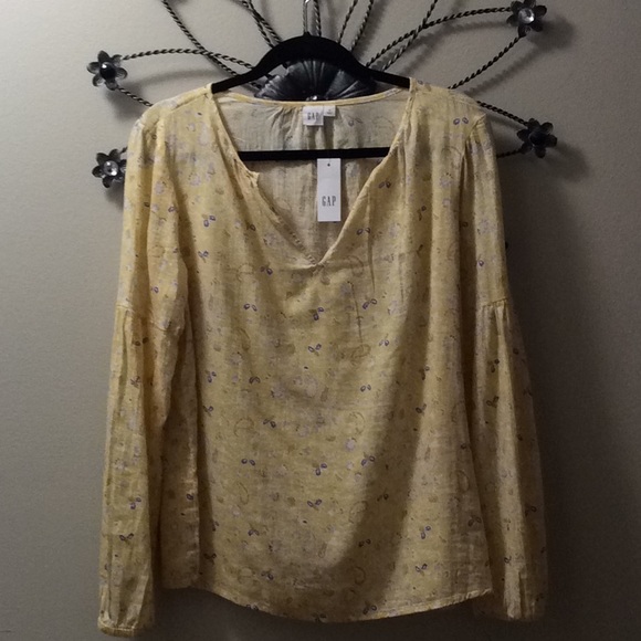 GAP Tops - GAP Print Peasant Blouse